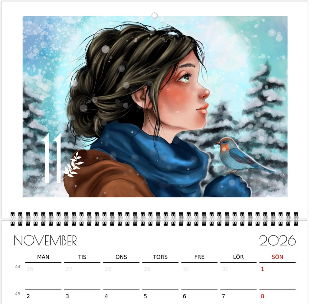 Annika - Kunstkalender 2026 A4 - NORSK